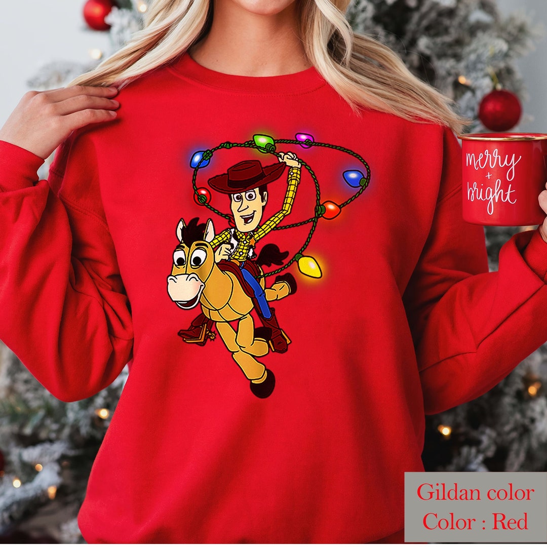 Disney Pixar Toy Story Woody Christmas Light Lasso Tshirt Etsy