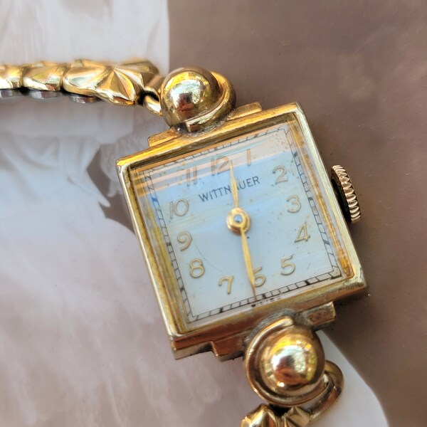 Vtg 1955 Wittnauer 10k Gold Filled Ladies Watch Swiss 17 Jewels - Works!