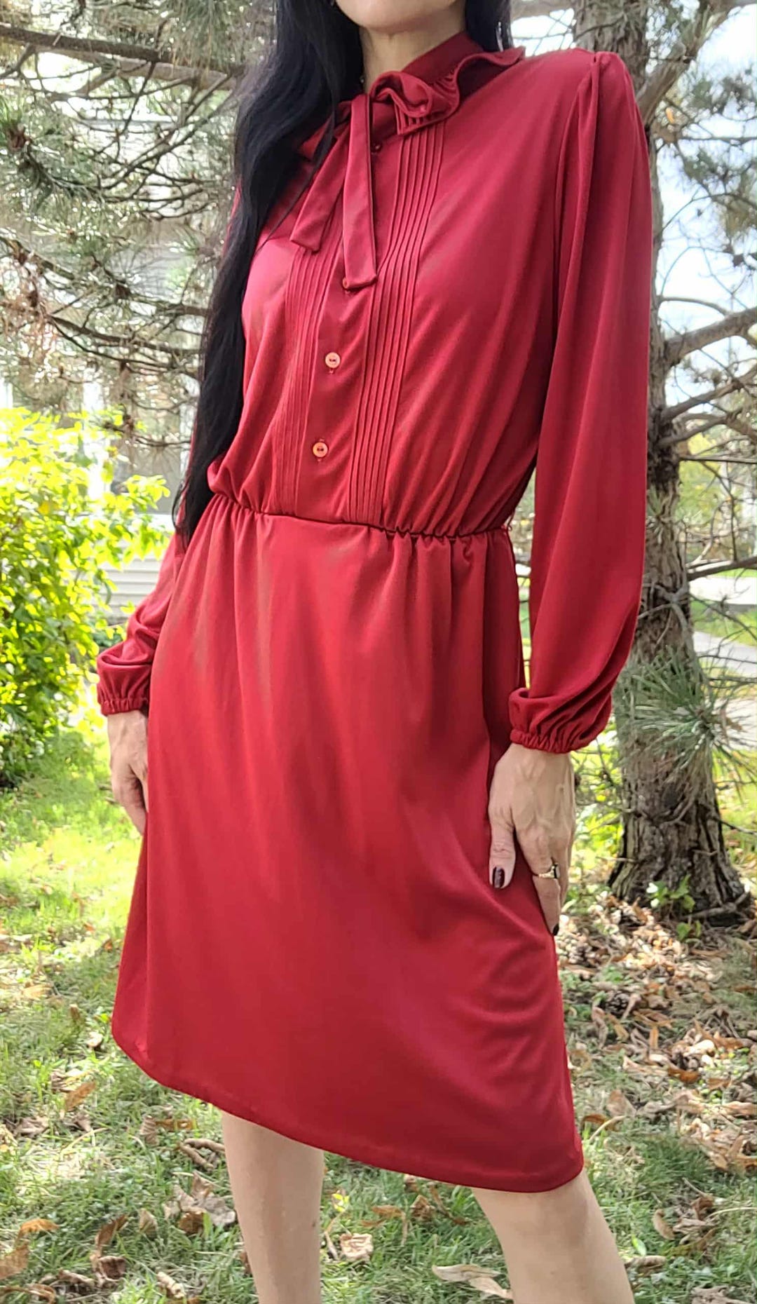 red dress with neck tie BNWT H&M Long Maxi Ankle Length Draped Tie Neck Satin Dress Red  XS,S,M,L,XL,XXL