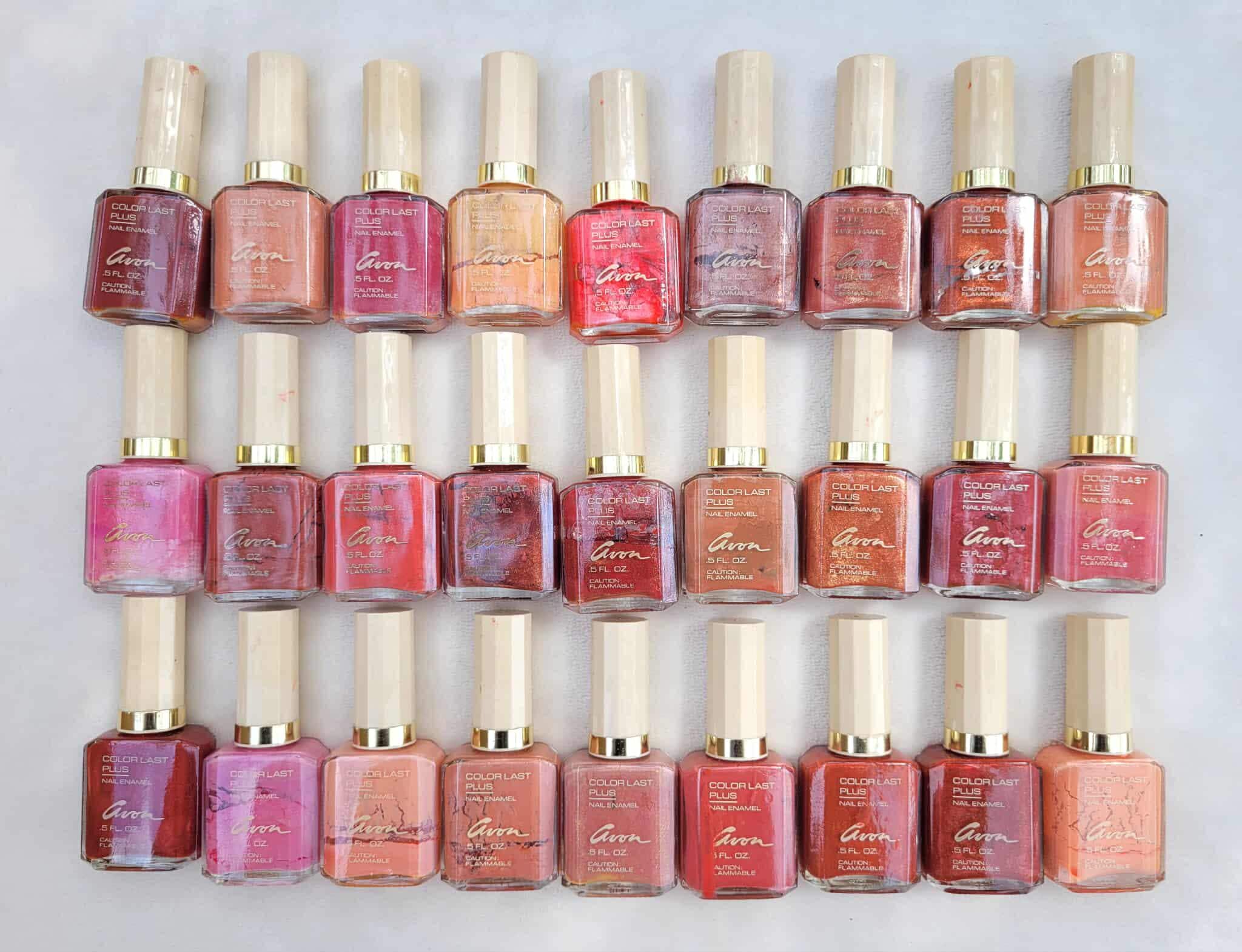 Vintage 1988 Avon Color Last Nail Enamel Polish Retro - Lot of 27 -.5 oz