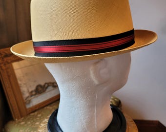 帽子 Vintage cavanagh straw hat Milan 7 1/2 Vintage 1950s Cavanagh Straw Fedora made in Italy