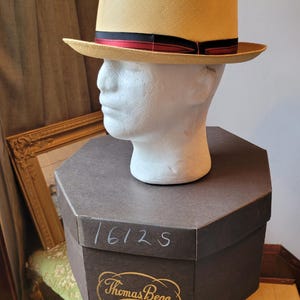 帽子 Vintage cavanagh straw hat Milan 7 1/2 1940s Summer Splendor Hat | Vintage 1940s Macaroon White