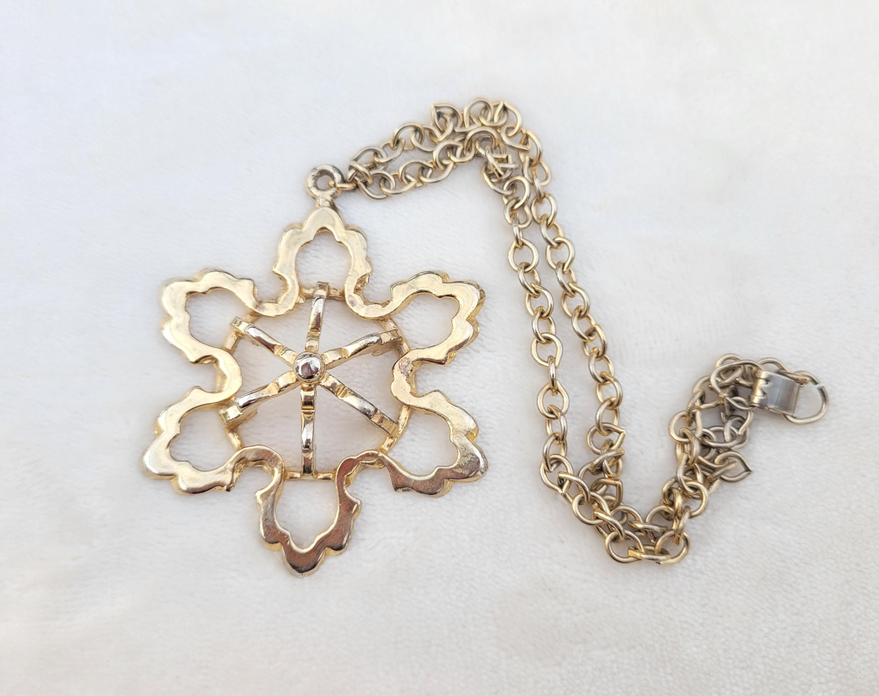 1970s Gold & Brown Pendant Necklace main image 1
