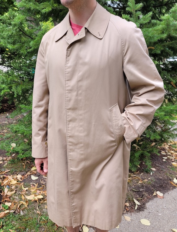 Vintage 90s Burberry Men's Trench Coat Nova Check Biege