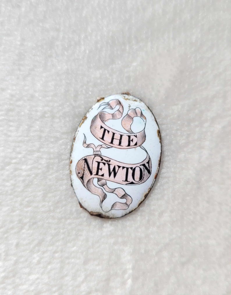 Antique Victorian the Newton - Newton House MA Ribbon Enamel Badge Pin ...