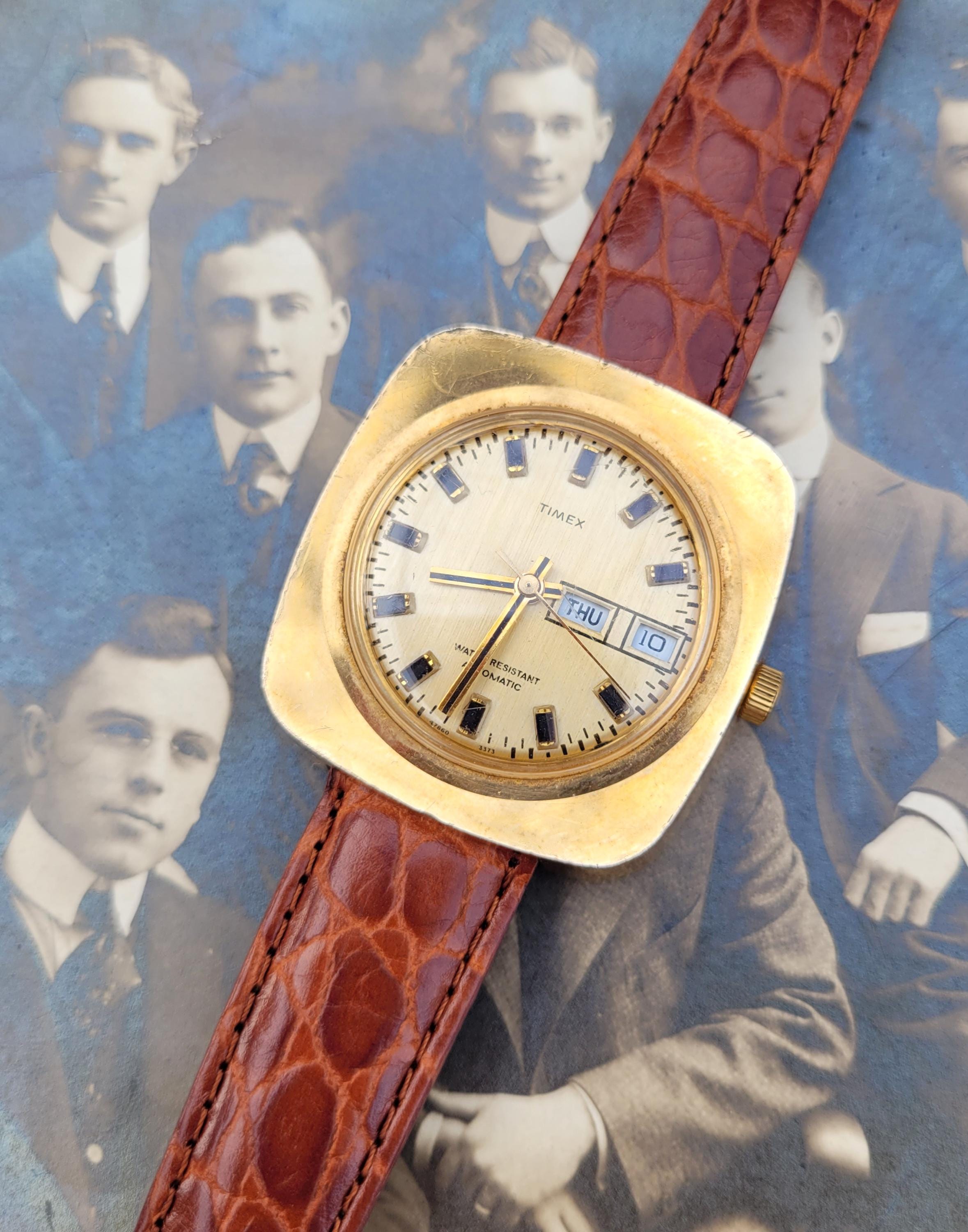 激レア！！ Timex Viscount Automatic 自動巻き 稼働品 Rare Vintage 1973 Jumbo Viscount Timex Automatic Day Date Watch