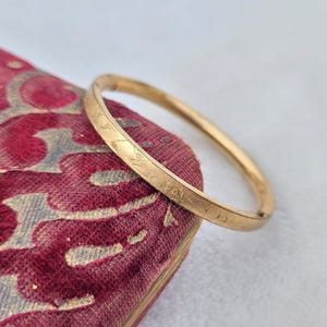 Antique Victorian Gold Filled Scrolling Design Baby Child Bangle Bracelet 5&quot;