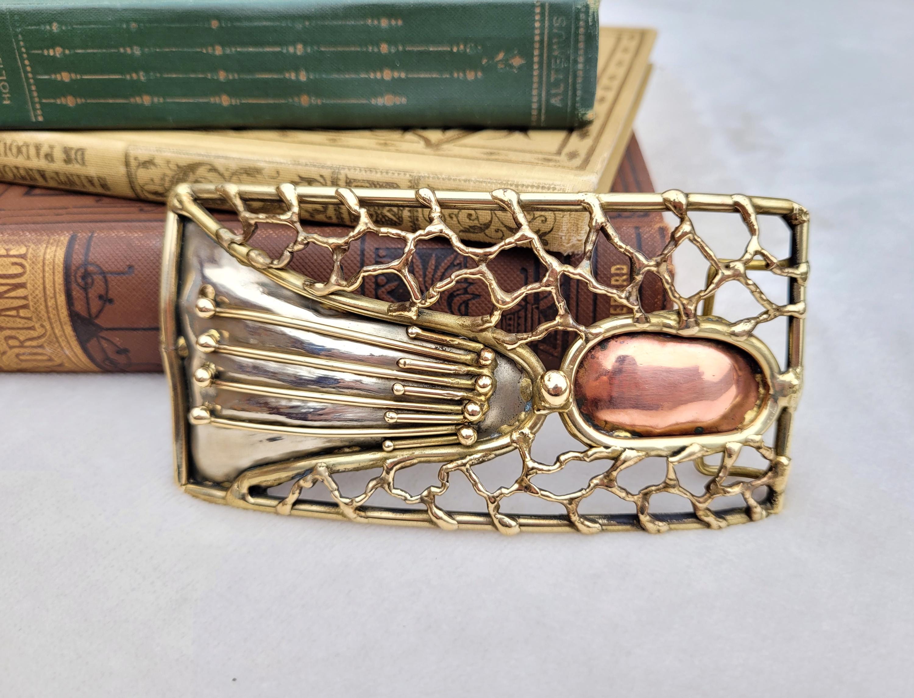 ヴィンテージ LUCIANO 真鍮 銅 シルバートーン 職人手作り ユニ