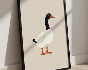 Minimalist Goose Art Print - Modern Farmhouse Decor (Digital Download)