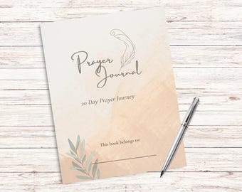 Printable Prayer Journal - 20-Day Guided Prayer Journal PDF, Christian Prayer Journal
