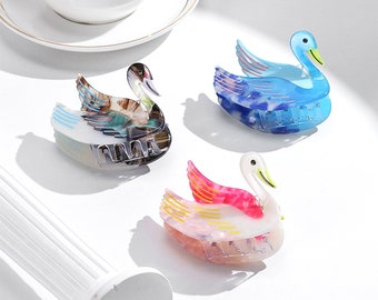 Swan Claw Clips, Animal Hair Clips, Acetate Hair Clips, Gifts for Her