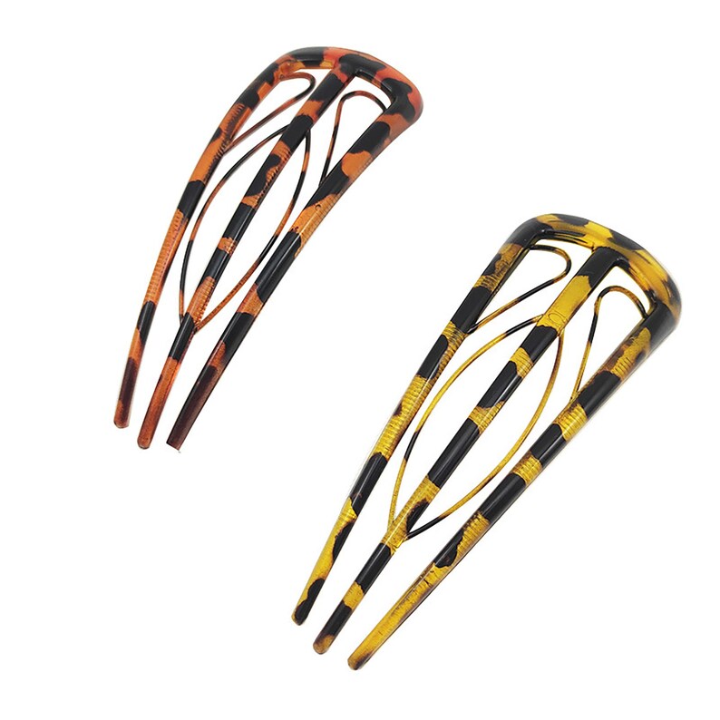 3 Tines Leopard Print Hair Fork, Best Hair Accessory for Updo, Suitable