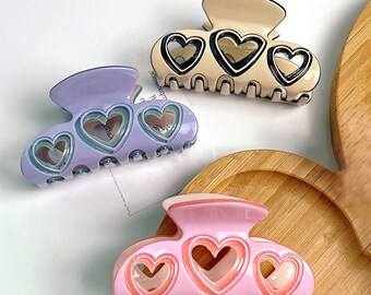 Heart Hair Clips, Hair Claw, Cute Hair Clips, Acetate Hair Claw Clip for Women, Hair Accessories