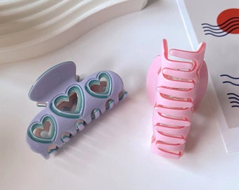 Heart Hair Clips, Hair Claw, Cute Hair Clips, Acetate Hair Claw Clip for Women, Hair Accessories