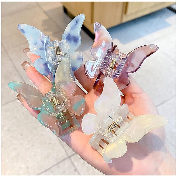 Butterfly Hair Clips, Women Medium Acetate Hair Claw, Thin Clip, Gifts for Her