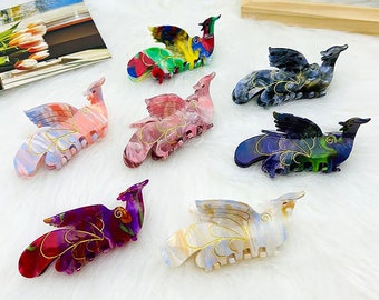 Large Phoenix Hair Claw Clips, Acrylic Hair Clips, Unique Bird Hair Clips,  Acetate Hair Claw , Hair Accessories , Perfect Gift For Her