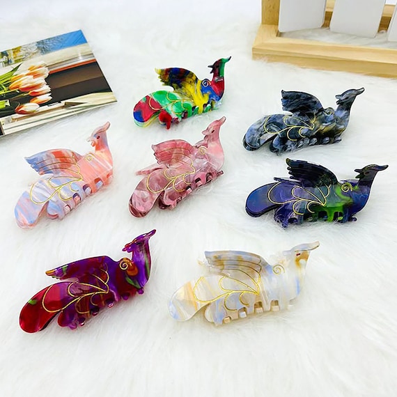 Phoenix Hair Claw Clip, Acrylic Acetate Bird, Hair Accessories