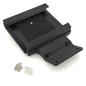 May include: Black mounting bracket with a rectangular base and a central square section. The bracket has a textured surface and includes mounting hardware: screws and washers. The text "Sierra SE Prints" is visible on the bracket.