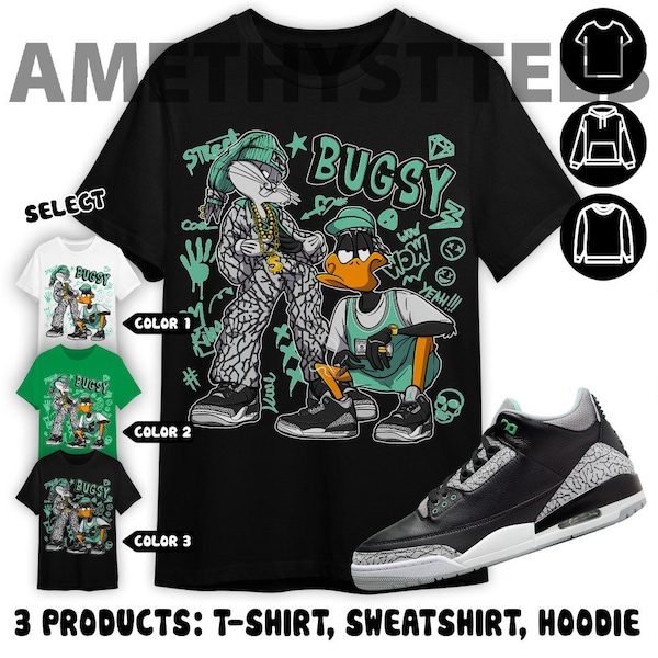Bugs Bunny Unisex Color T-Shirt, Sweatshirt, Hoodie, Jordan 3 Green Glow, Shirt In Irish Green To Match Sneaker Tee