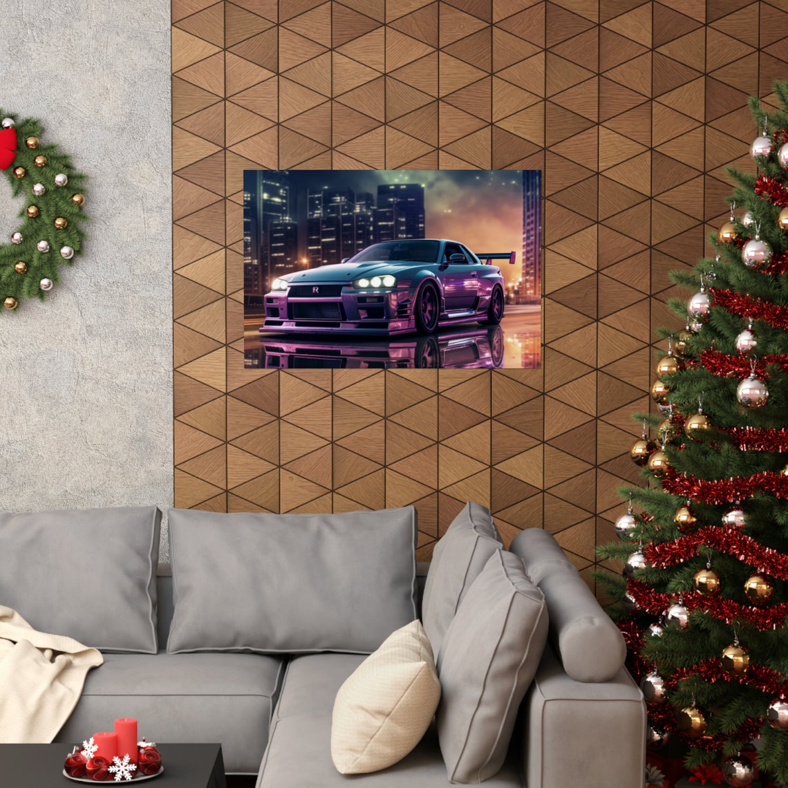 Nissan Skyline R34 Gift for Dad Gift for Teenager Wall Art Gift for Him