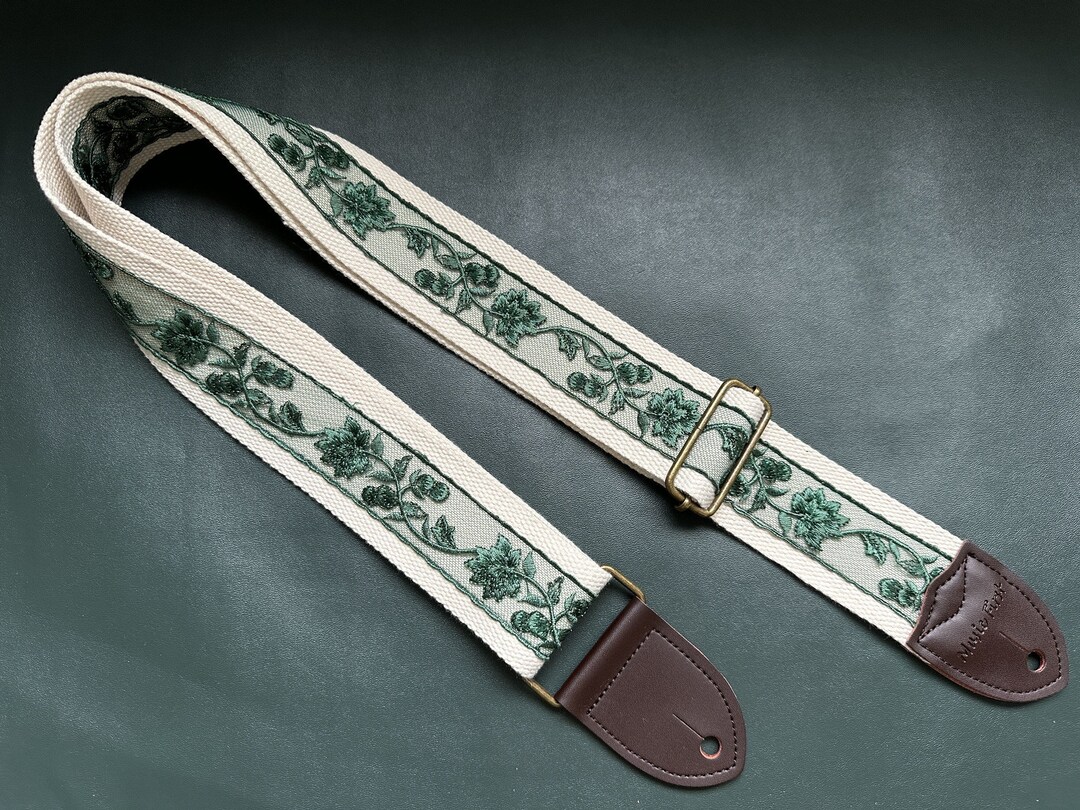 White Guitar Strap Etsy