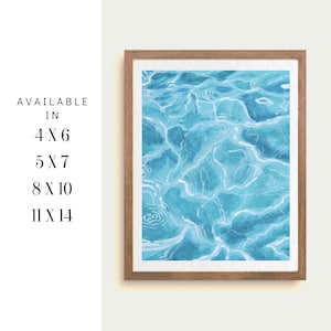 Water Surface Art Print Coastal Home Decor for Ocean Lovers Multiple Sizes Giclee Art Print Beach Wall Art Decor Ocean Water Print.