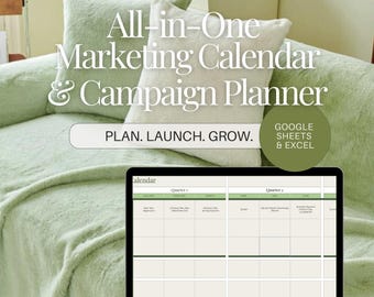 2025 Marketing Calendar: Matcha Green Campaign Planner (Google Sheets & Excel)