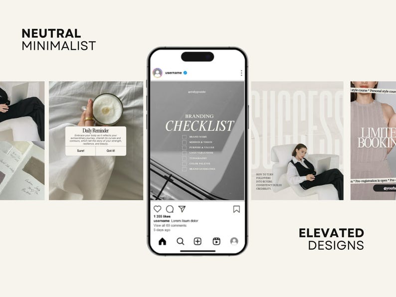 Personal Brand Instagram Template Social Media Kit for Social Media Manager Instagram Post Canva Branding Kit Modern Luxury Instagram