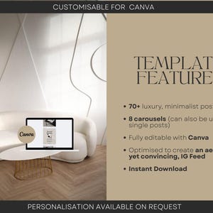 Personal Brand Instagram Template Social Media Kit for Social Media Manager Instagram Post Canva Branding Kit Modern Luxury Instagram