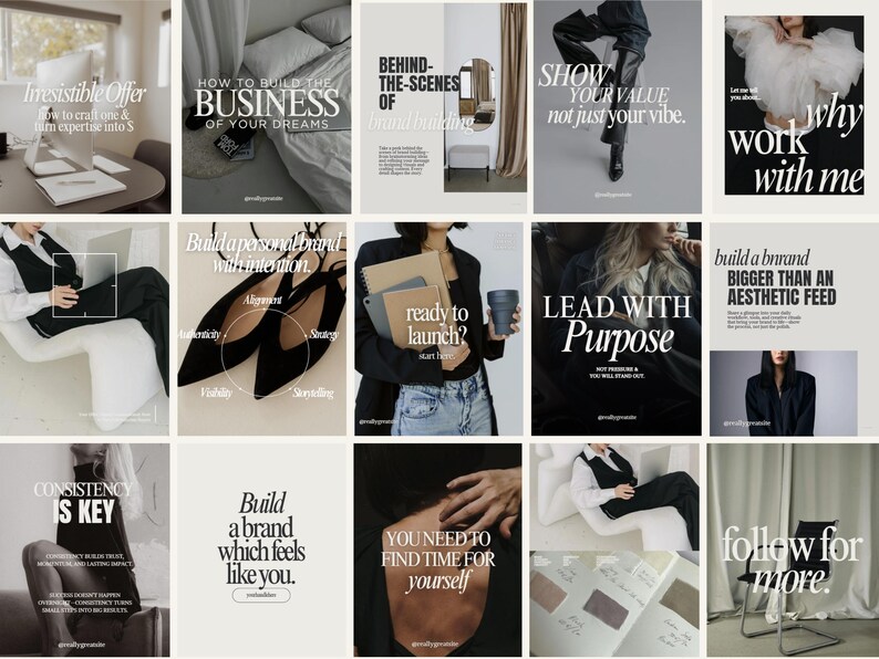 Personal Brand Instagram Template Social Media Kit for Social Media Manager Instagram Post Canva Branding Kit Modern Luxury Instagram