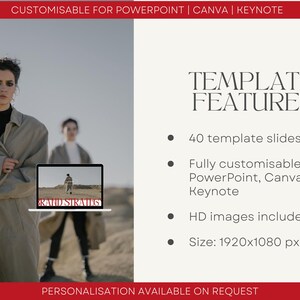 May include: A template for creating presentations with 40 slides. The template is fully customisable in PowerPoint, Canva, and Keynote. It includes HD images and is 1920x1080 pixels in size.