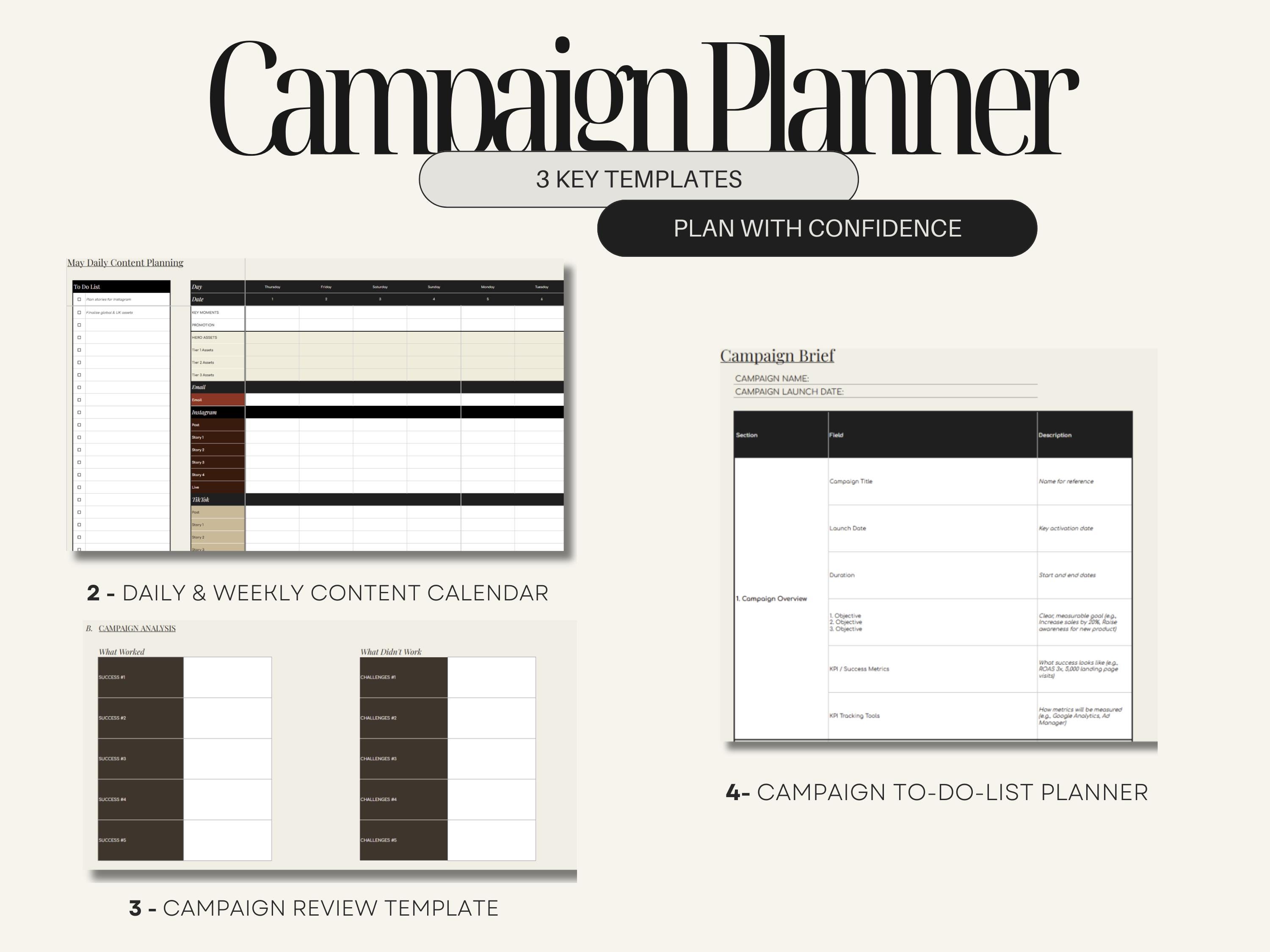 2025 Marketing Calendar Template | Campaign Planner | Content Calendar ...
