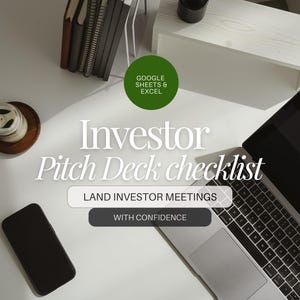 Investor Pitch Deck Checklist | Startup Fundraising Template | Google Sheets | Pitch Prep | Wellness, Beauty, Lifestyle Entrepreneurs