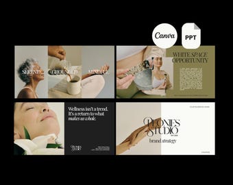Minimalist, Elegant, Brand Strategy Template Canva & PowerPoint | Branding Workbook for Entrepreneurs | 20 Pre-Written Slides
