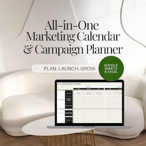 Sjabloon marketingkalender 2025 | Campagneplanner | Inhoudskalender | Google Spreadsheets en Excel