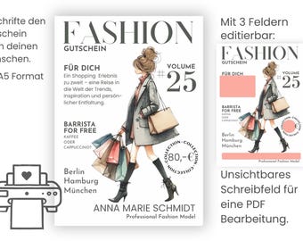 Shopping voucher | Personalized voucher | Fashion | Digital voucher | Fashion journal | PDF printouts | Time together