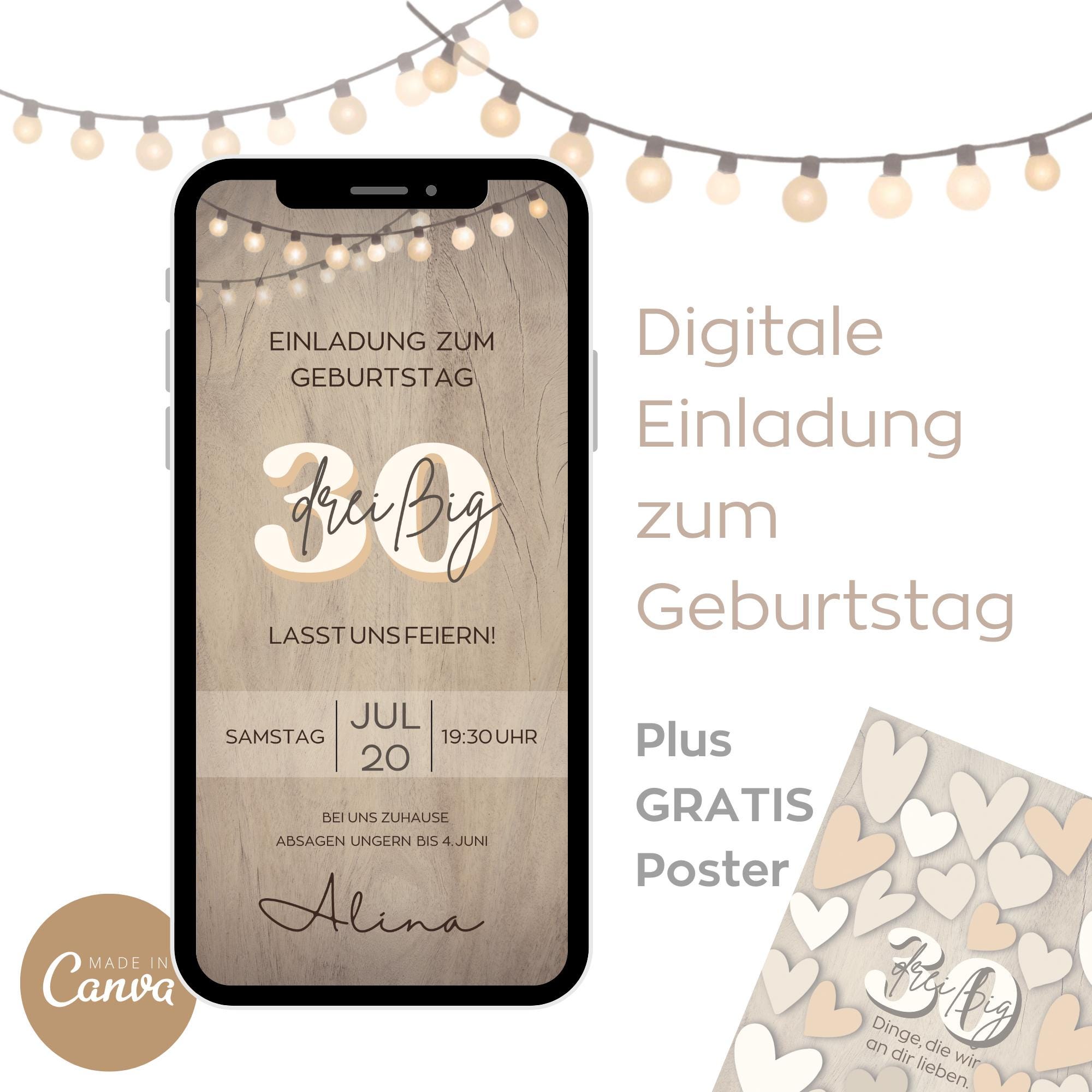 30 Jahre L Digitale Einladungskarte Zum Geburtstag I Geburtstag 30-jahre-l-digitale-einladungskarte-zum-geburtstag-i-geburtstag