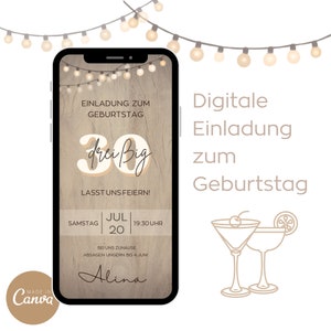 30 anos l Cartão de convite de aniversário digital I Convite de aniversário I Convite de aniversário personalizável l WhatsApp l Alina