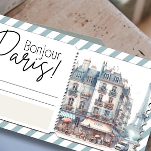 Bono de viaje | Bono personalizado | Fin de semana en París|  Bono de viaje | cumpleaños | Plantilla PDF imprimir l Francia 2