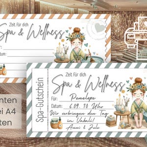 Bon bien-être | Bon personnalisé | Sauna SPA | Carte de bon spéciale | individuel | Idée cadeau | Imprimez vous-même le PDF