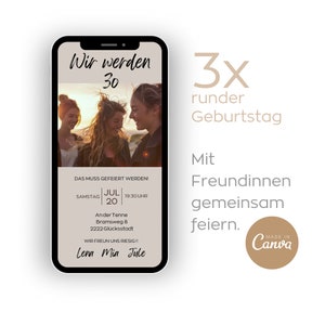 30 jaar l Digitale uitnodigingskaart voor een gezamenlijk verjaardagsfeestje I Uitnodiging I Gepersonaliseerde verjaardagsuitnodiging l 30e