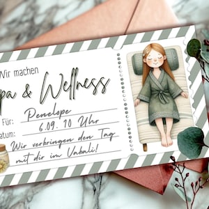 Bon bien-être | Bon personnalisé | Sauna SPA | Peignoir |  Carte de bon d'achat | individuel | Idée cadeau | Imprimez vous-même le PDF