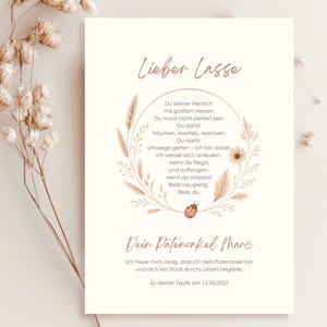 Carta del padrino bautizo mariquita I regalo ahijado I carta padrino personalizada I regalo bautizo carta bautizo I PDF con enlace a plantilla Canva