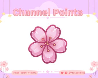Fiore Sakura (rosa) Punti canale per Twitch / Icona punto canale Twitch / Emote Twitch / Emote streaming / Riscatto punti canale