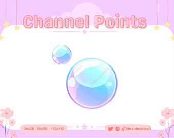 Icona punti canale Twitch Bubbles / Icona punto canale Twitch / Emote Twitch / Emote streaming / Riscatta punto canale