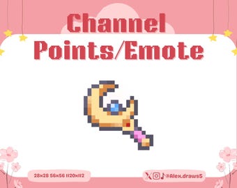 Utilizzo dei punti canale Moon per Twitch / Icona punto canale Twitch / Emote Twitch / Emote streaming / Riscatta punto canale