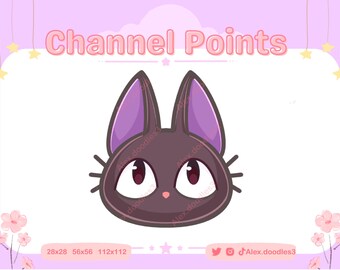 Consegna carina Gatto nero Icona punti canale Twitch / Icona punto canale Twitch / Emote Twitch / Emote streaming / Riscatta punti canale /