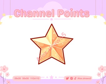 Punti canale stella per Twitch / Icona punto canale Twitch / Emote Twitch / Emote streaming / Discord / Riscatta punti canale