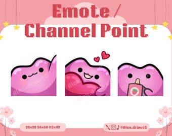 PKMN Ditto Hi Wave, Cuore, Bere Tè Boba / Emote per Twitch, Discord e YouTube / Risorse per lo streaming, Carino, Viola