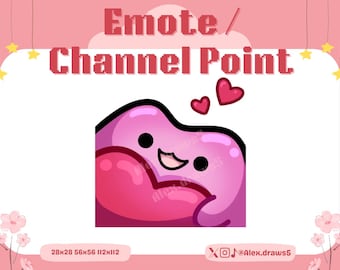 PKMN Ditto Heart / Emote per Twitch, Discord e YouTube / Risorse per lo streaming, Carino, Viola